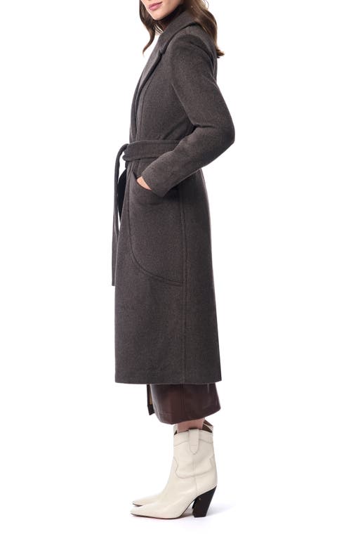 BERNARDO BERNARDO BELTED WOOL BLEND LONGLINE COAT 