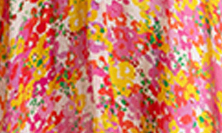 Shop Saachi Floral Print Cover-up Kaftan In Pink Combo