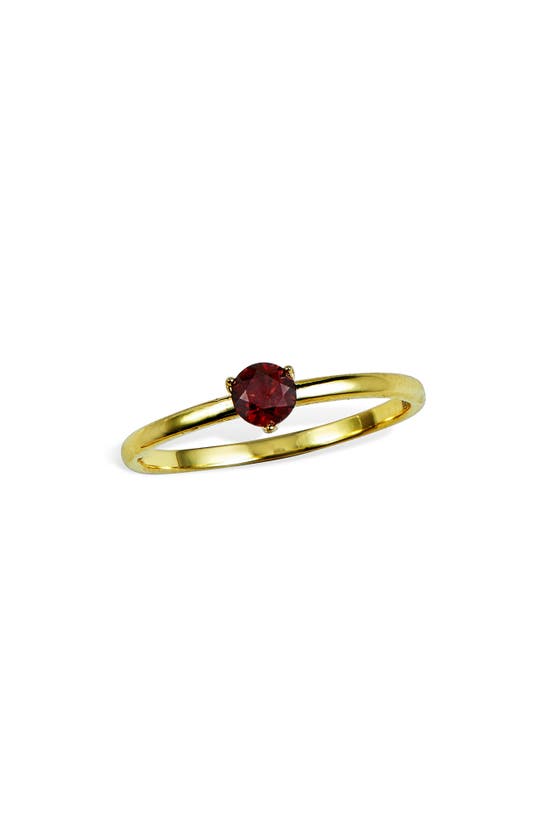 Savvy Cie Jewels 18k Gold Vermeil Garnet March Birthstone Ring In Garnet - March