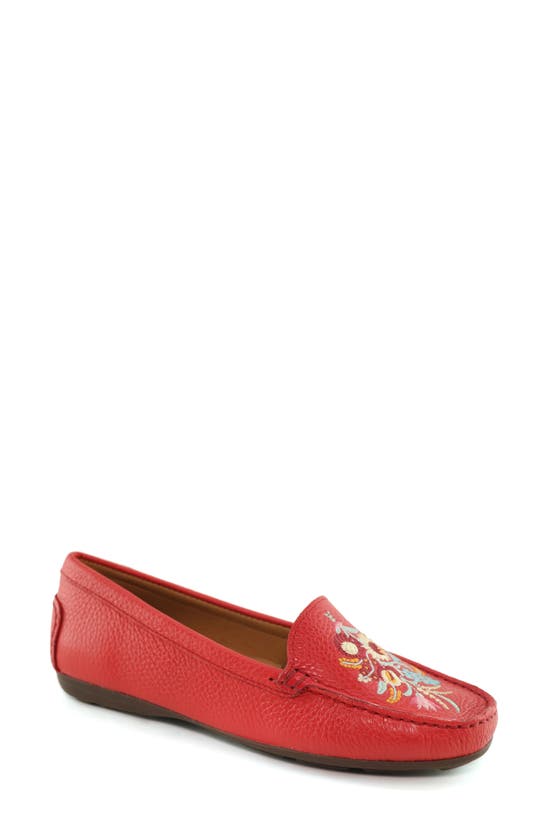 Driver Club Usa Nashville Embroidered Loafer In Strawberry Tumbled