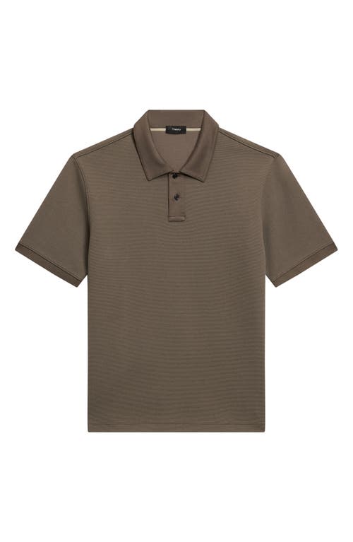 Shop Theory Delroy Double Piqué Polo In Moss