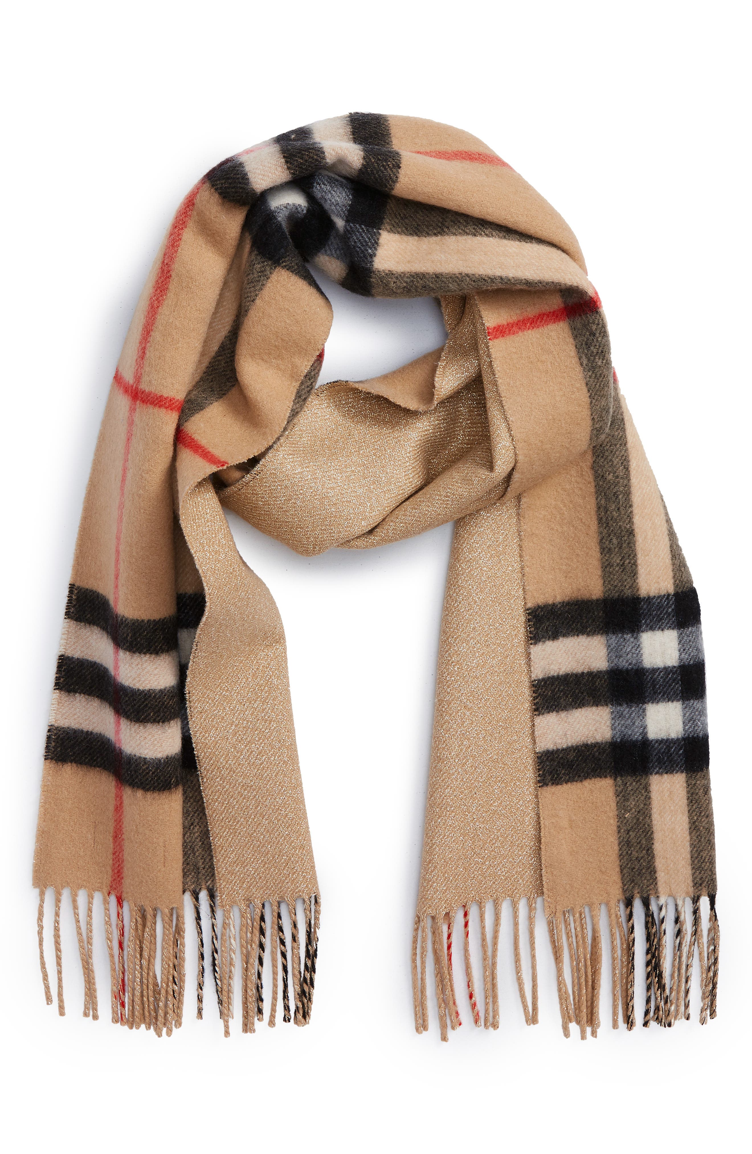 Burberry Reversible Metallic & Check Scarf Nordstrom