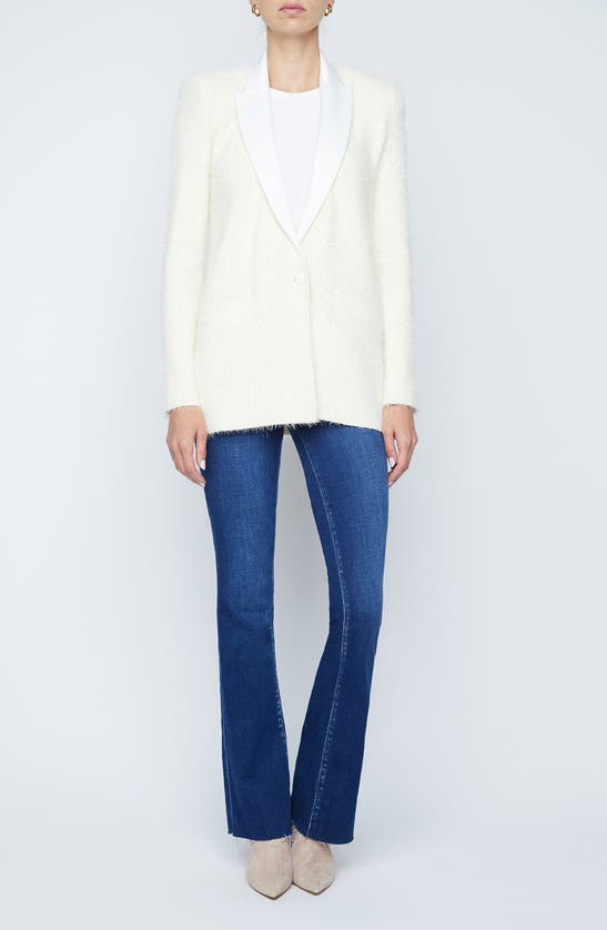 Shop L Agence Baileigh Mixed Media Blazer In Ivory