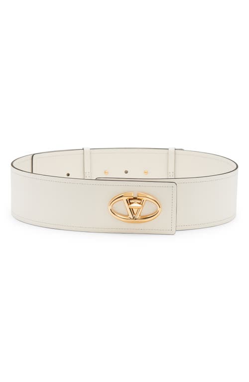 Shop Valentino Garavani The Bold Vlogo Belt In Ivory