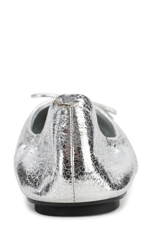 Shop Karl Lagerfeld Paris Velma Metallic Ballet Flat In Silver