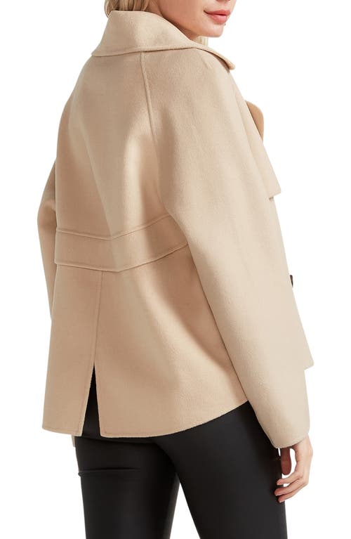 Belle & Bloom I'm Yours Wool Blend Peacoat In Pale Oat