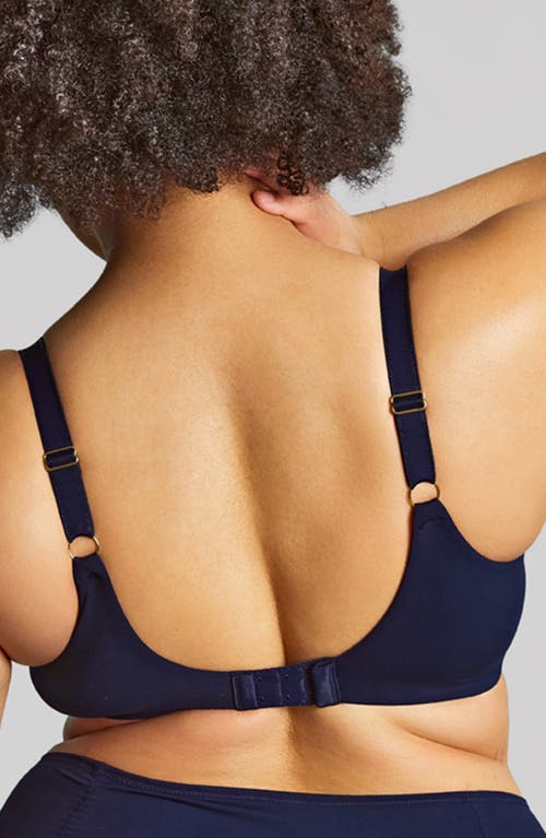 Shop Panache Estel Underwire Full Coverage Stretch Lace Side Support Bra In Navy