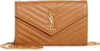 Saint Laurent Large Monogram Quilted Leather Wallet on a Chain | Nordstrom