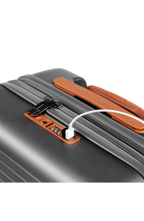 Champs Vintage Ii 20-inch Hardside Spinner Carry-on In Dark Grey