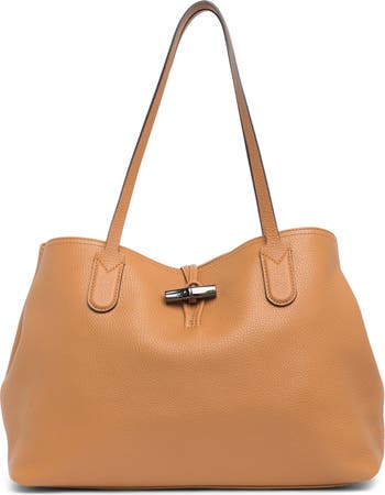 Longchamp Roseau Leather Shoulder Bag in Natural