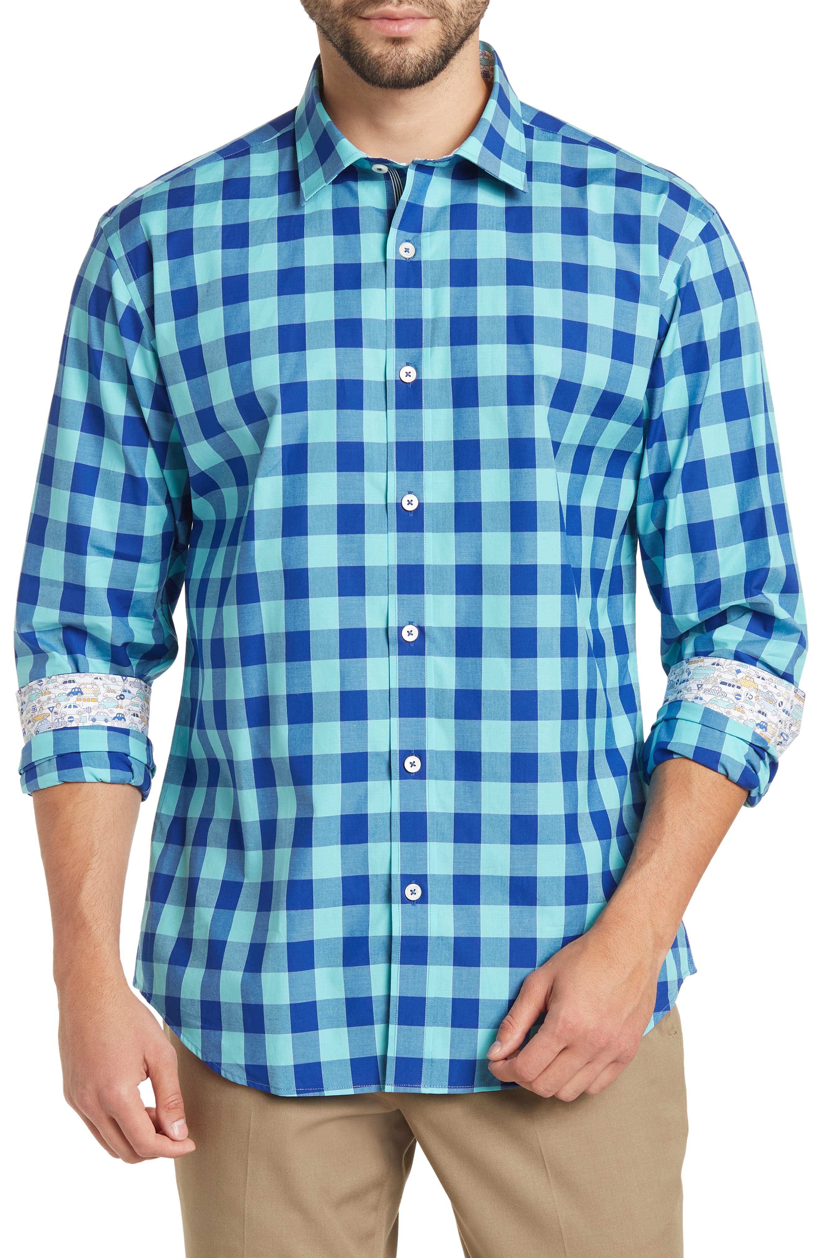 Bugatchi Shaped Fit Long Sleeve Button 