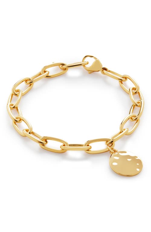 Monica Vinader 18k Gold Id Oval Charm Bracelet In 18ct Gold Vermeil/ss