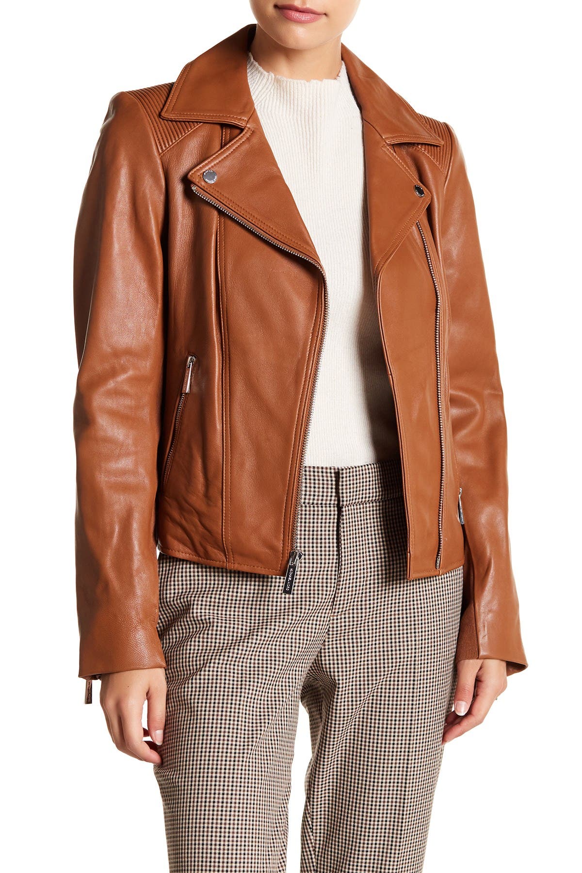 michael kors asymmetrical leather jacket