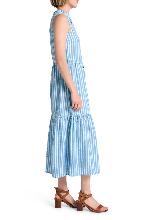 Shop Hatley Maggie Stripe Sleeveless Cotton Seersucker Dress In White