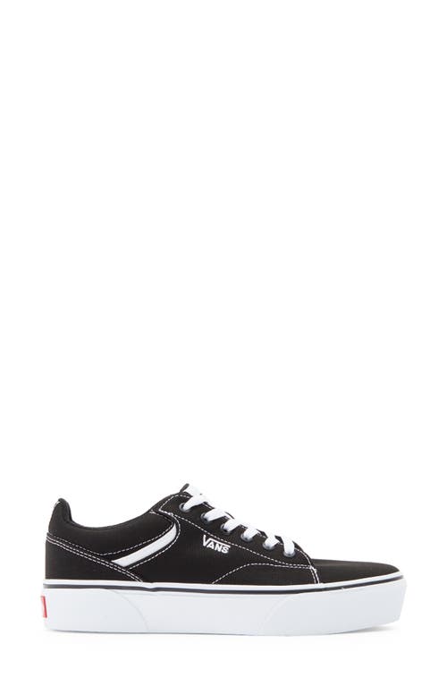 Vans Seldan Platform Sneaker In Canvas Black/white