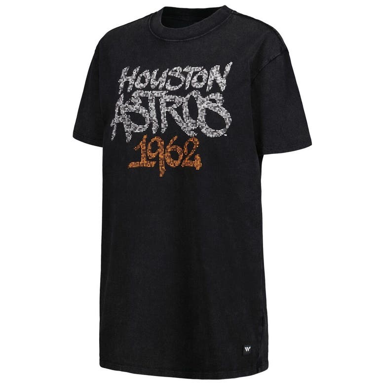 THE WILD COLLECTIVE THE WILD COLLECTIVE BLACK HOUSTON ASTROS T-SHIRT DRESS