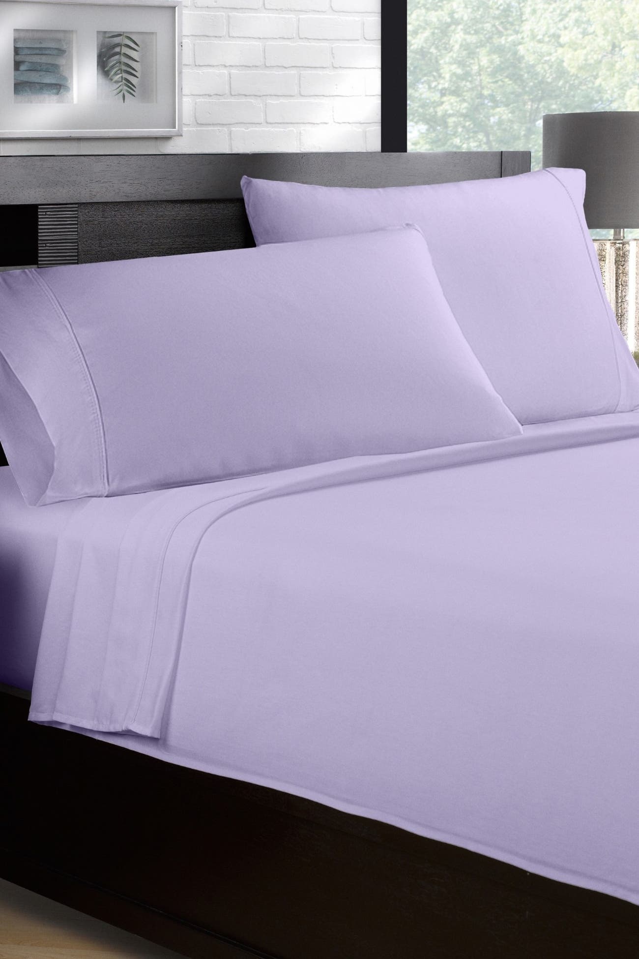 Ella Jayne Lilac Cotton Sateen 500TC 4Piece Queen Sheet Set