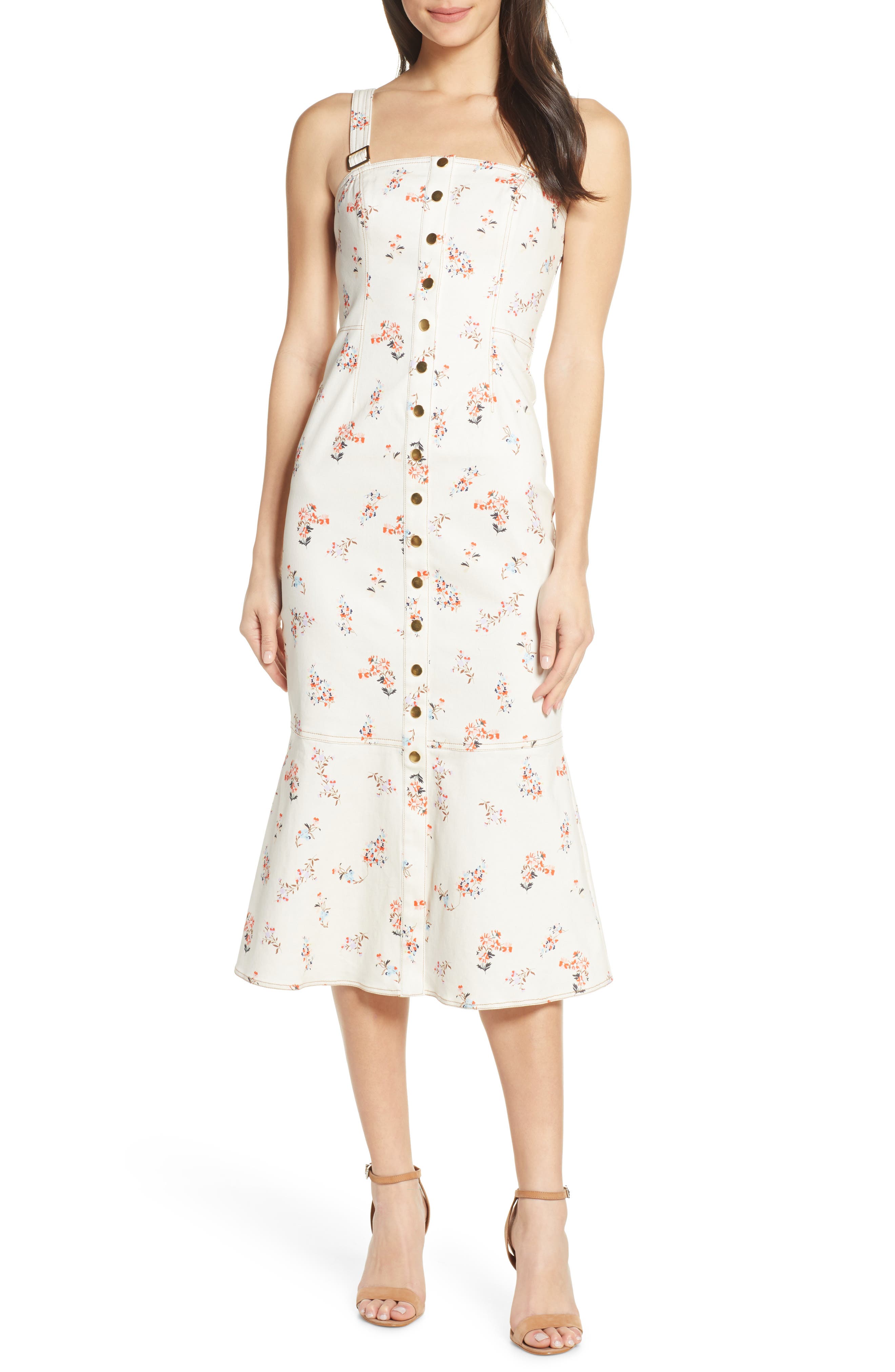 Finders Keepers Frankie Midi Sundress, Beige