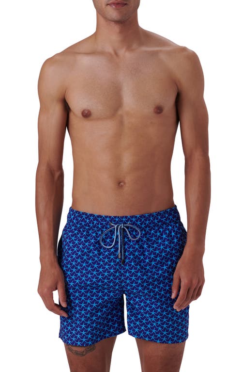 Bugatchi Starfish Swim Trunks in Navy at Nordstrom, Size X-Large