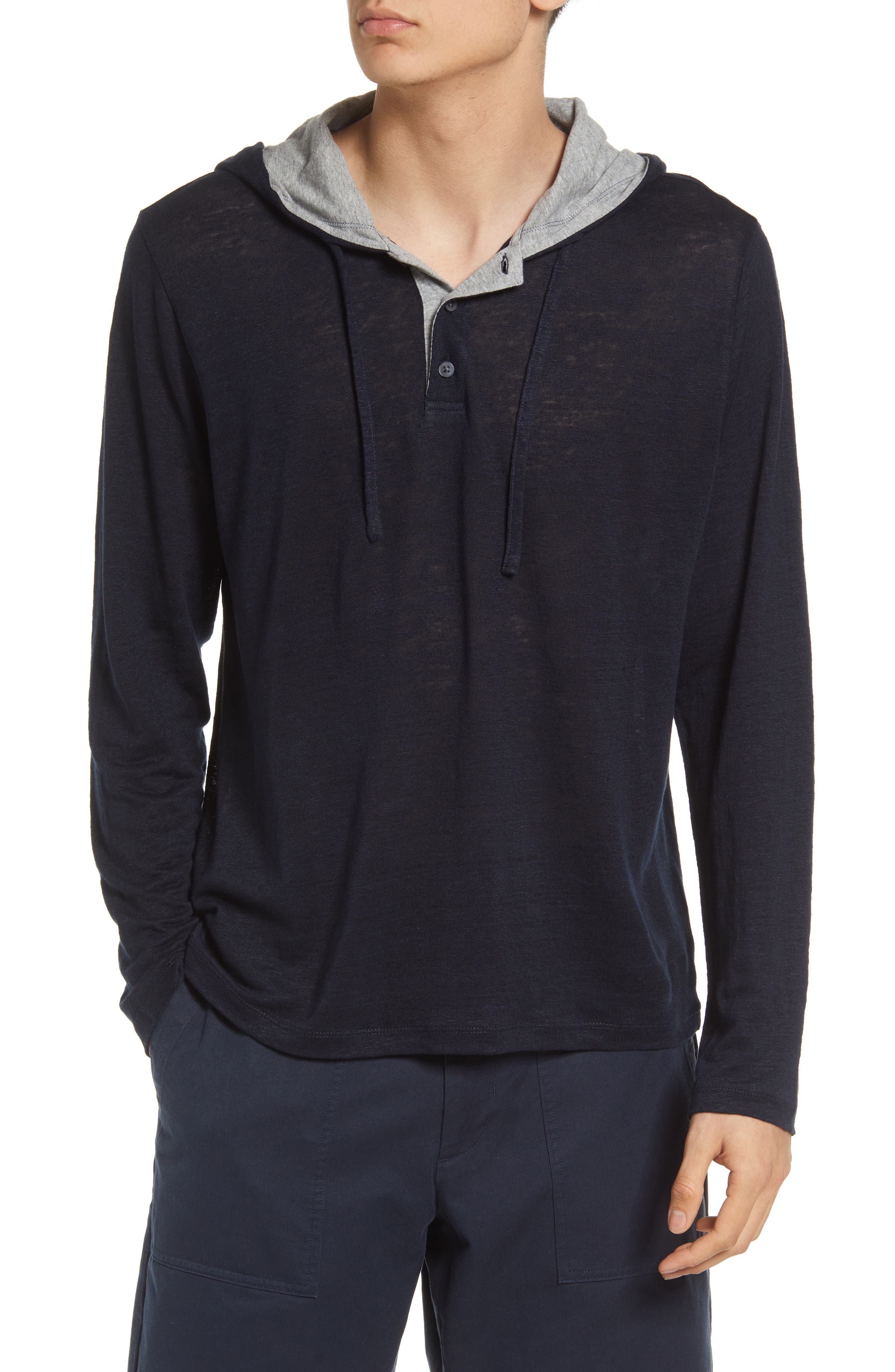 Vince Linen Henley Hoodie