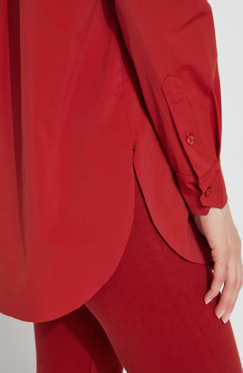 Lyssé Schiffer Button Down In Matte Red In Matte Red
