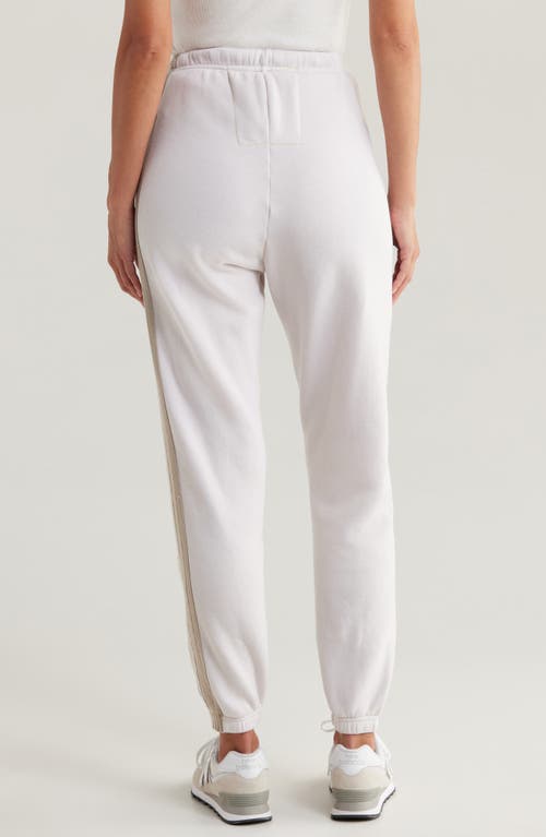 Aviator Nation Stripe Sweatpants In Dove Grey/white Grey
