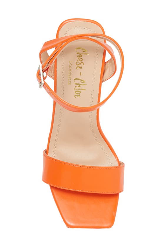 Chase & Chloe Rayla Ankle Strap Platform Sandal In Orange Pu