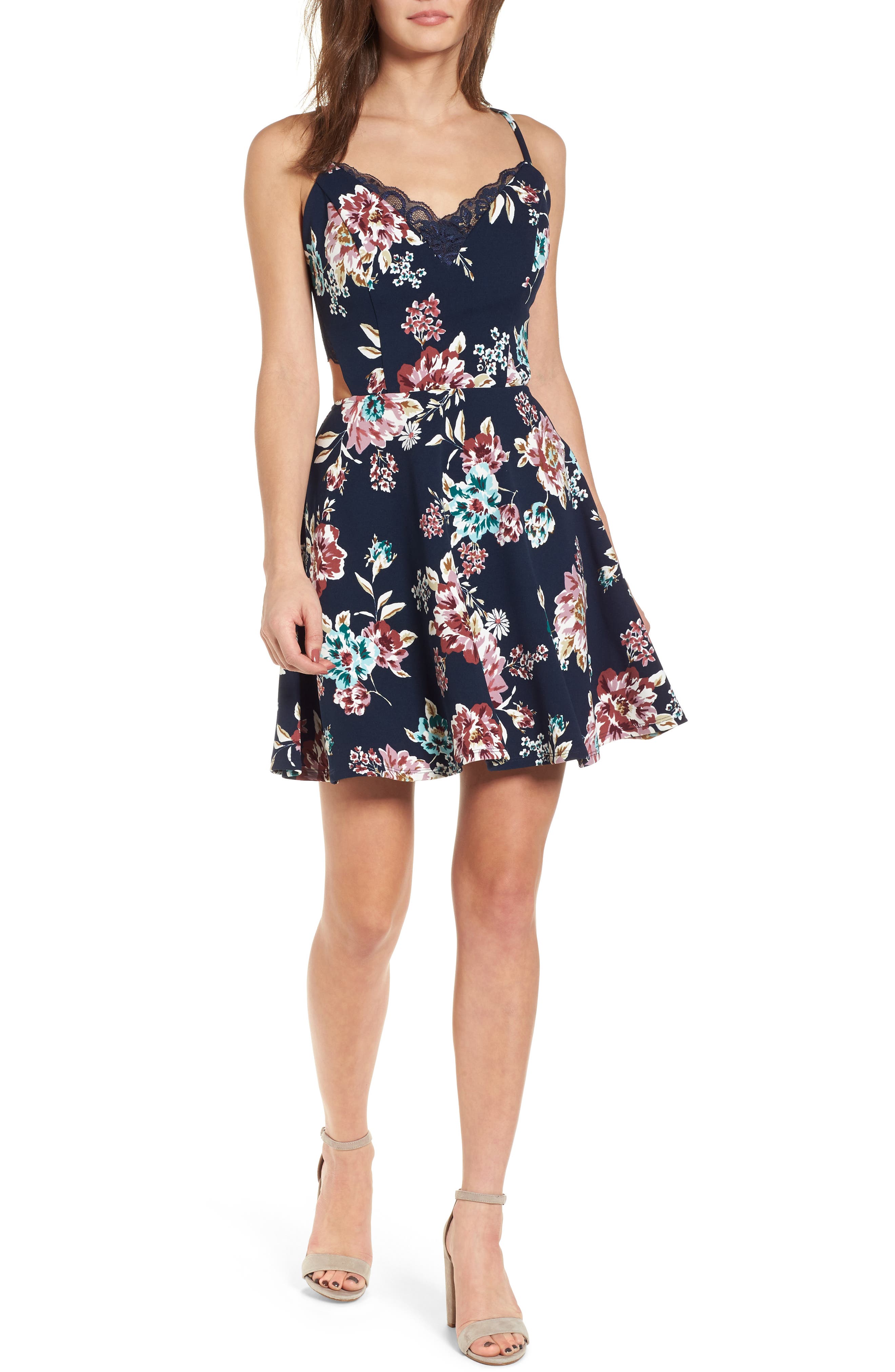 Speechless Cutout Scuba Fit & Flare Dress Nordstrom