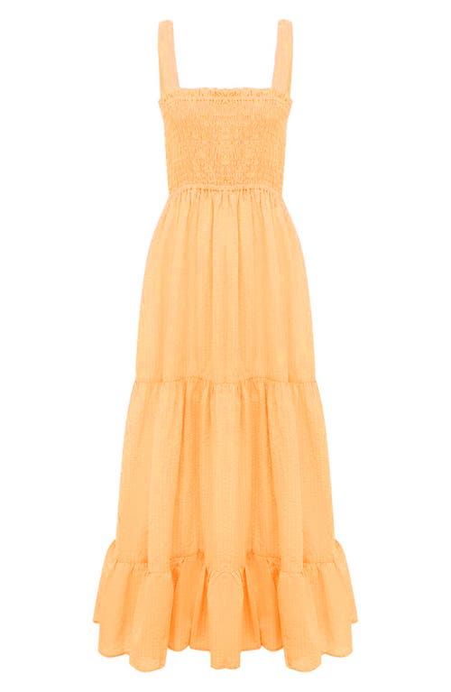 Pietro Brunelli Maternity Cotton & Linen Maternity Maxi Dress In Light/pastel Orange