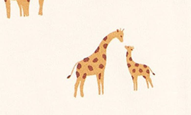 Shop Mori Clever Zip Giraffe Fitted One-piece Pajamas In Giraffe Print