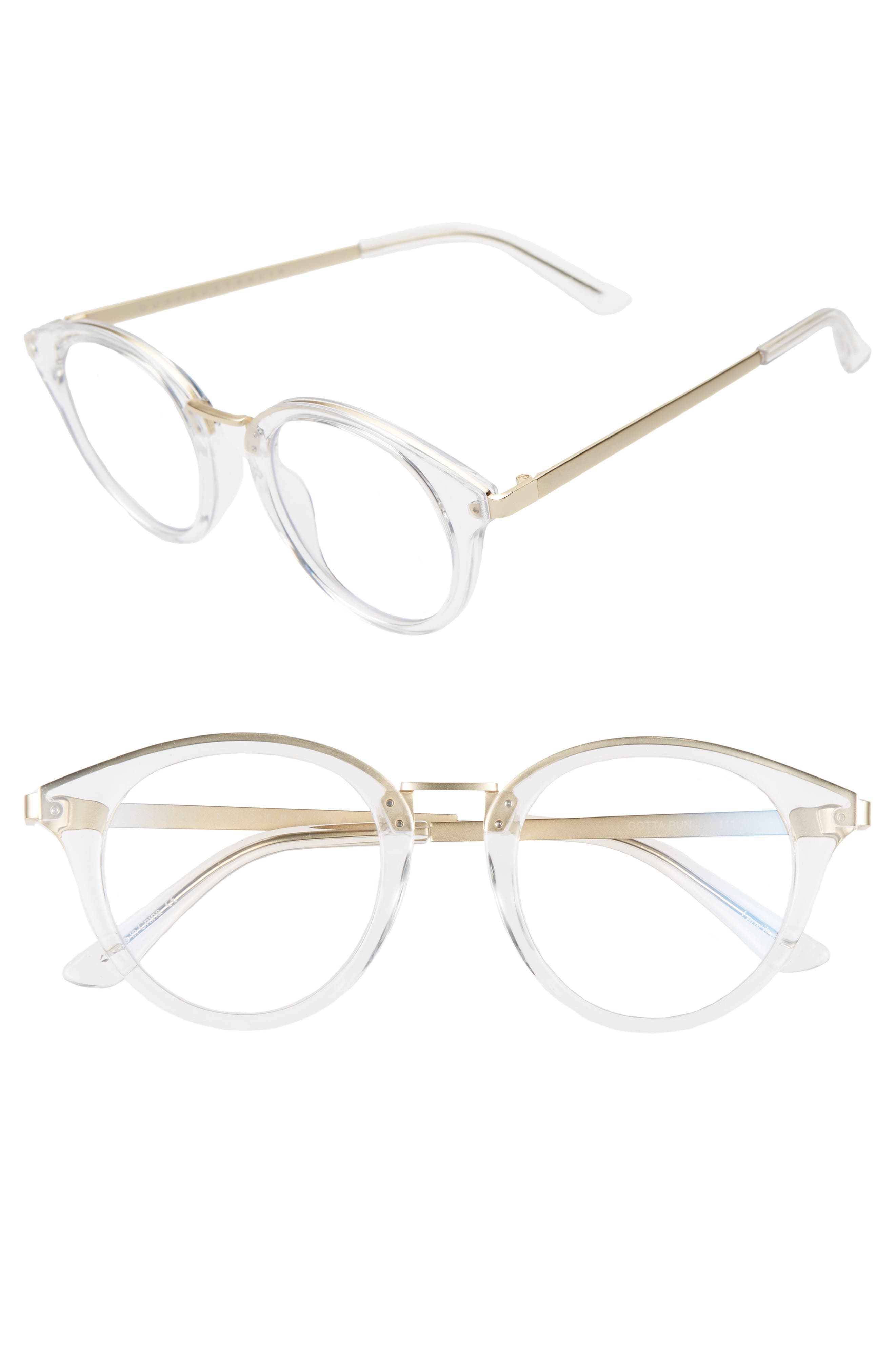 Quay Australia Gotta Run 46mm Blue Light Blocking Glasses Nordstrom