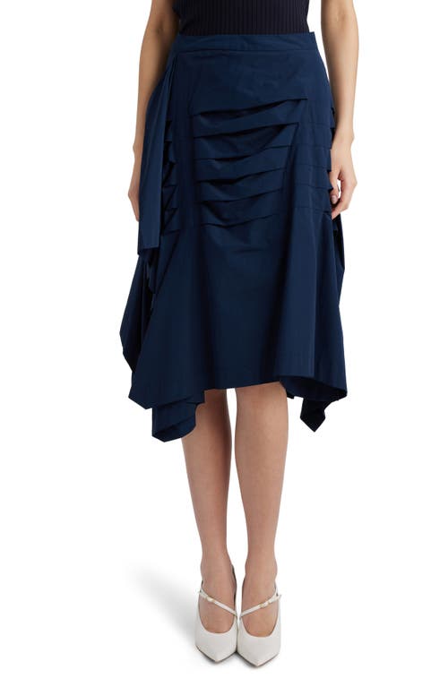 Dries Van Noten Shy Pintucked Asymmetric Hem Skirt Navy 509 at Nordstrom, Us