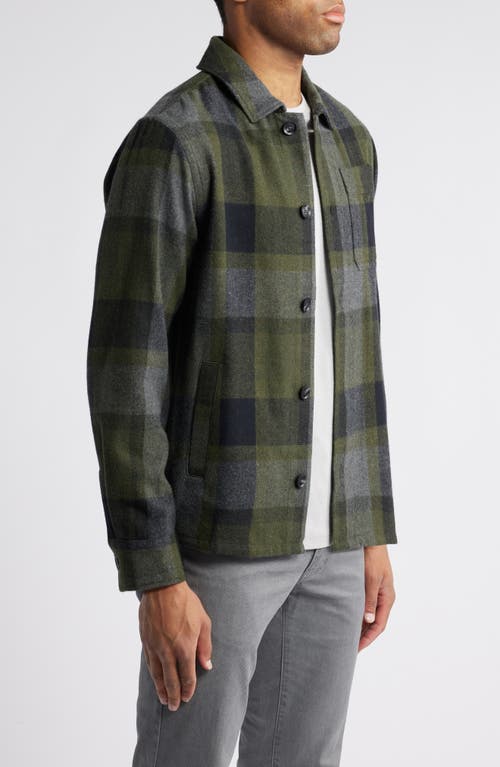 Brax Santiago Button-up Overshirt In Olive