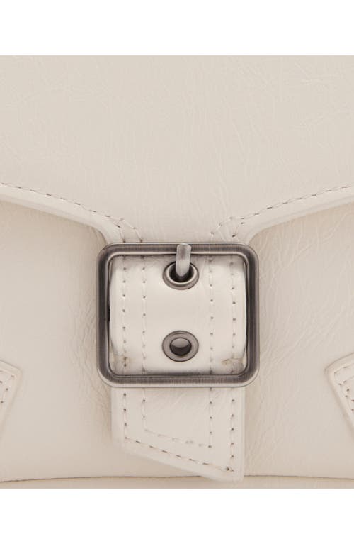 Shop Mango Buckle Detail Faux Leather Shoulder Bag In White