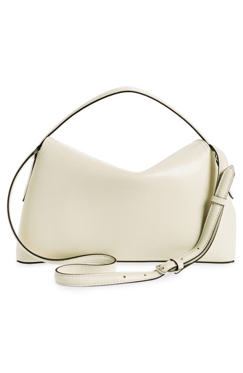 Shop Totême Toteme T-lock Curved Leather Shoulder Bag In Milk