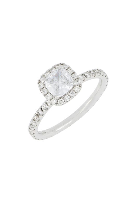 Bony Levy Pavé Diamond Halo Cushion Engagement Ring Setting in White Gold at Nordstrom, Size 6.5