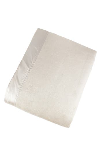 Melange Home Silk Charmeuse Border Throw Blanket In Ivory