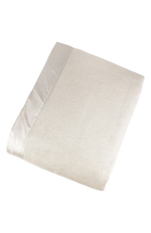 Melange Home Silk Charmeuse Border Throw Blanket In Ivory