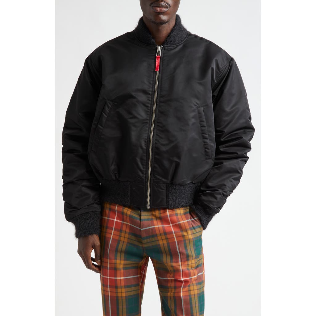 STOCKHOLM SURFBOARD CLUB Nylon Bomber Jacket in Black