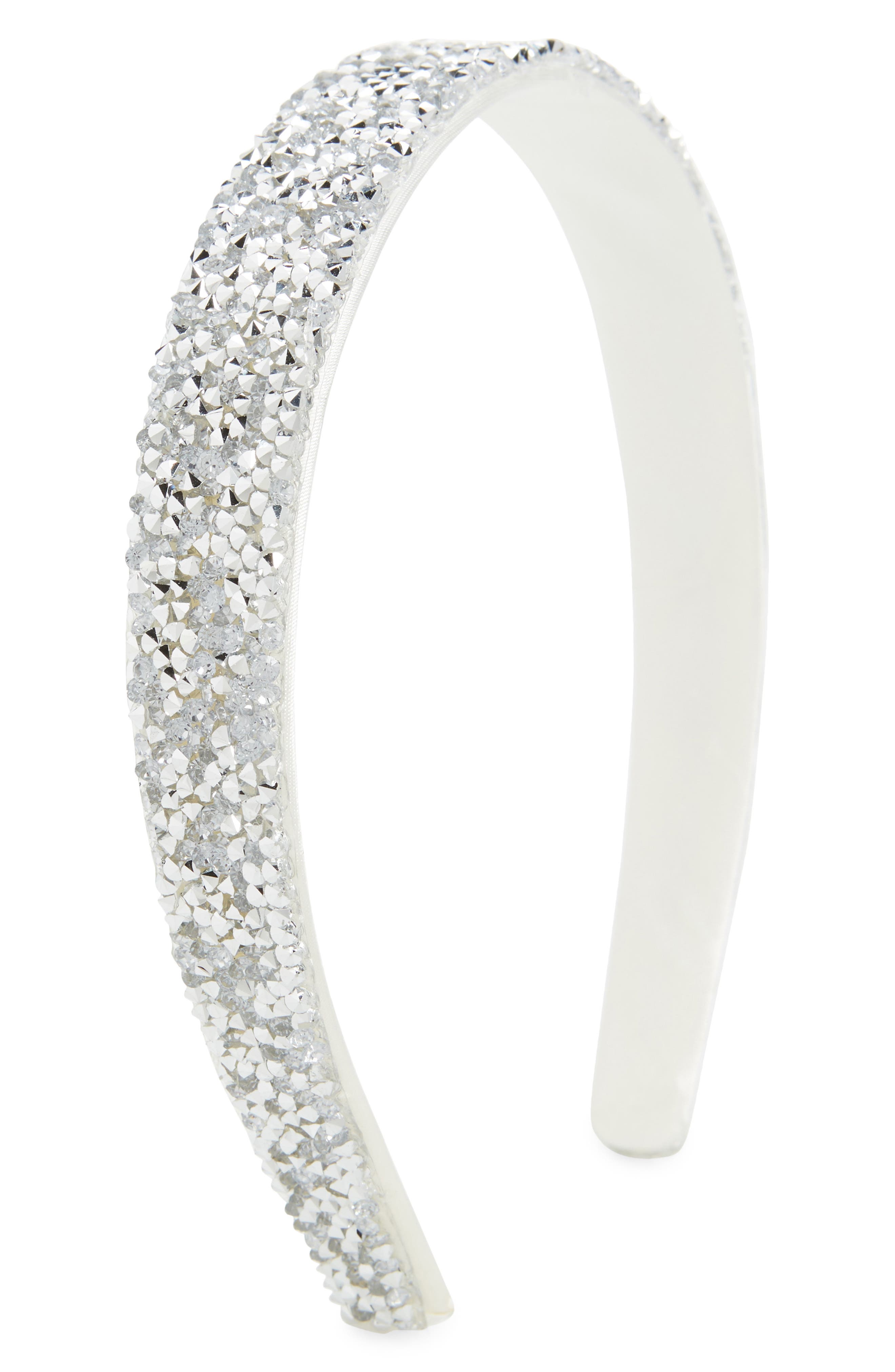 Capelli New York Kids' Chunky Glitter Beaded Headband in Silver 