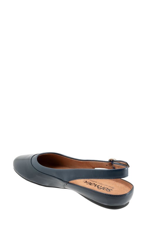 Shop Softwalk ® Sheffield Slingback Flat In Navy Patent