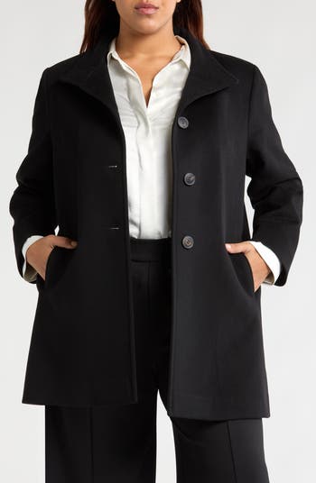 Fleurette Studio wool cashmere blend deals black dress coat