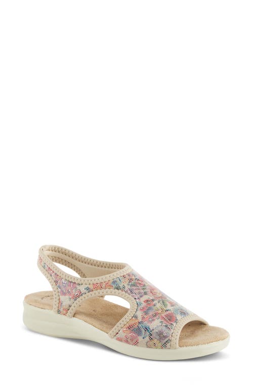 Flexus By Spring Step Nyaman Slingback Sandal In Beige Multi