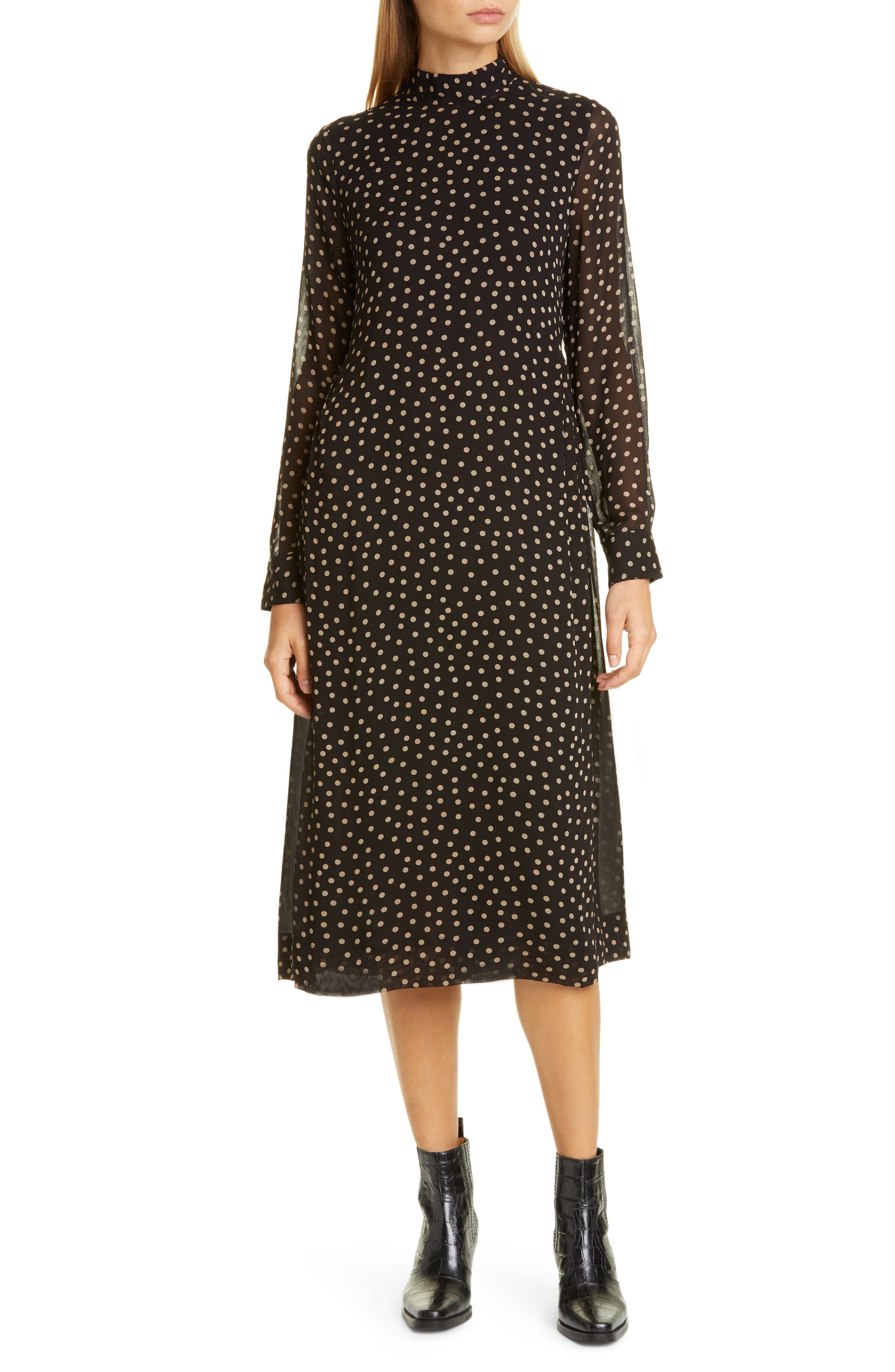 nordstrom black long sleeve dress