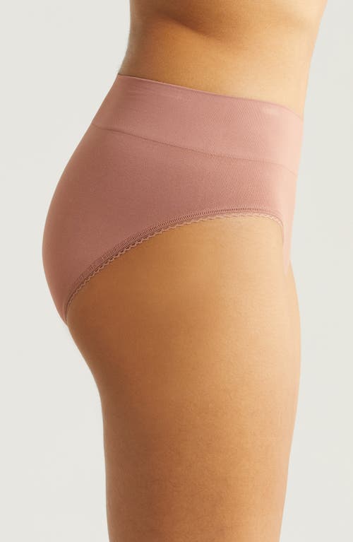 Shop Wacoal Feeling Flexible High Cut Briefs In Burlwood