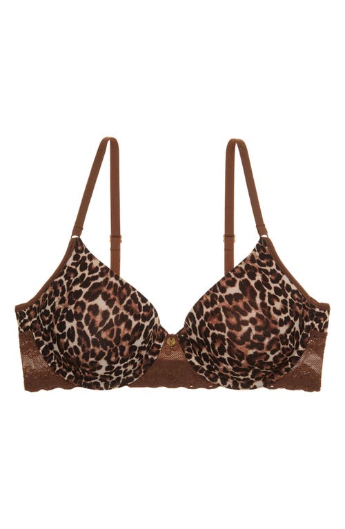 Shop Natori Bliss Perfection Underwire Contour Bra In Brown Leopard