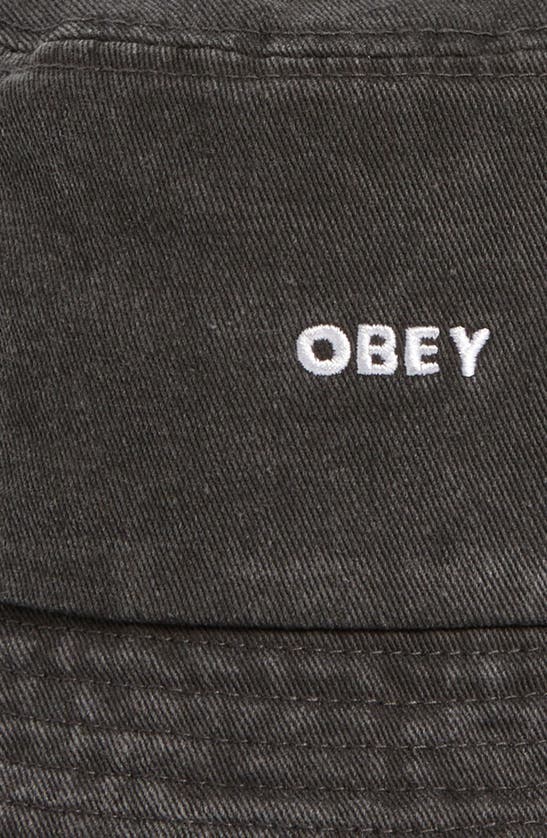 Shop Obey Cotton Twill Bucket Hat In Pigment Black