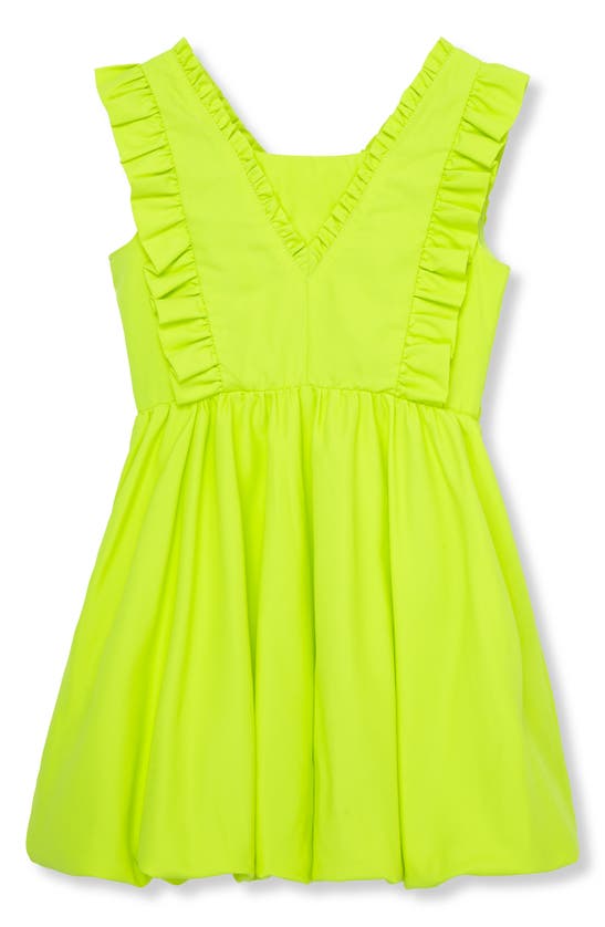 Shop Habitual Kids' Bubble Hem Dress In Lime