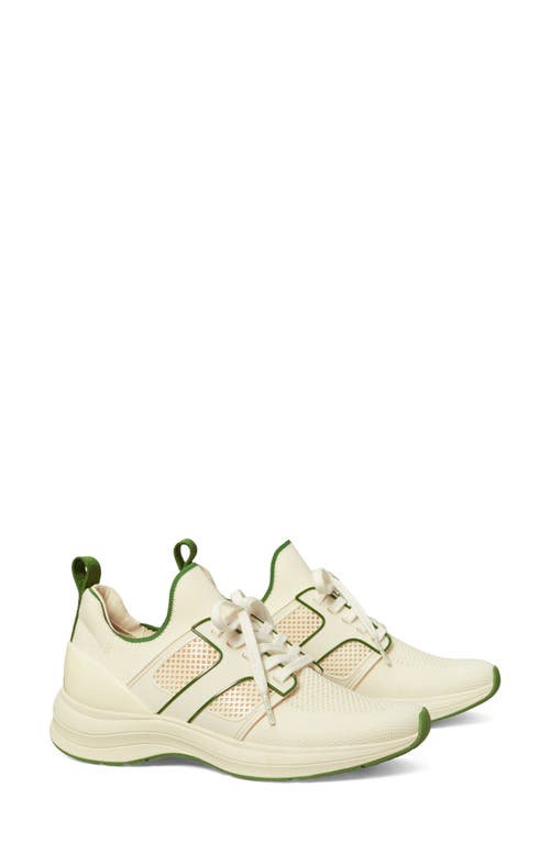 Shop Tory Burch Sock Runner Sneaker In New Ivory/arugula