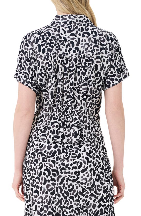 Shop Nic + Zoe Nic+zoe Animal Print Peplum Top In Black Multi